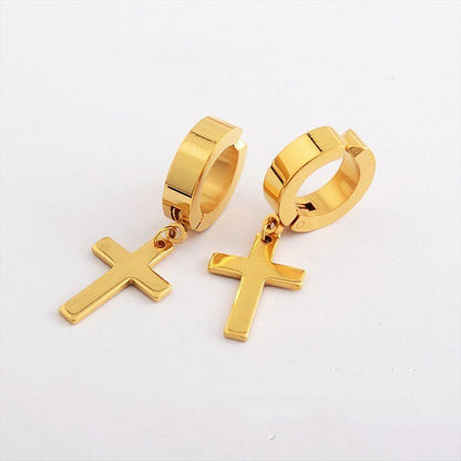 Titanium Earrings - Fashion Cross Style-Jewearrings