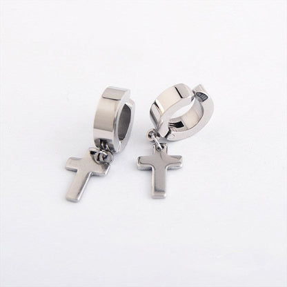 Titanium Earrings - Fashion Cross Style-Jewearrings