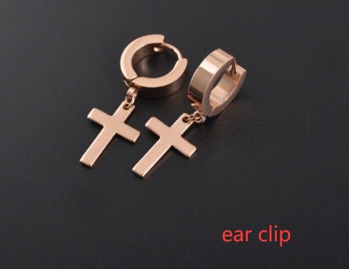 Titanium Earrings - Fashion Cross Style-Jewearrings