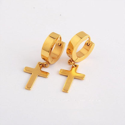 Titanium Earrings - Fashion Cross Style-Jewearrings