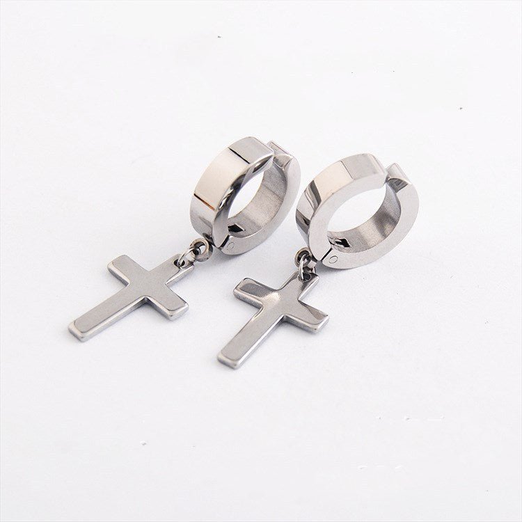 Titanium Earrings - Fashion Cross Style-Jewearrings