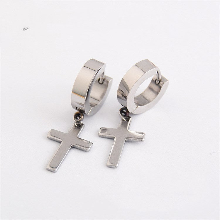 Titanium Earrings - Fashion Cross Style-Jewearrings