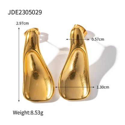 Titanium Earrings Fashion Gold Plated Irregular-Jewearrings