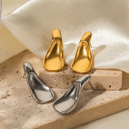 Titanium Earrings Fashion Gold Plated Irregular-Jewearrings