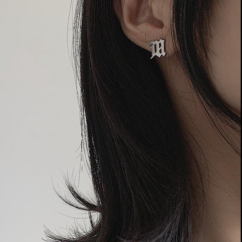 Titanium Earrings Fashion Letter Earrings-Jewearrings