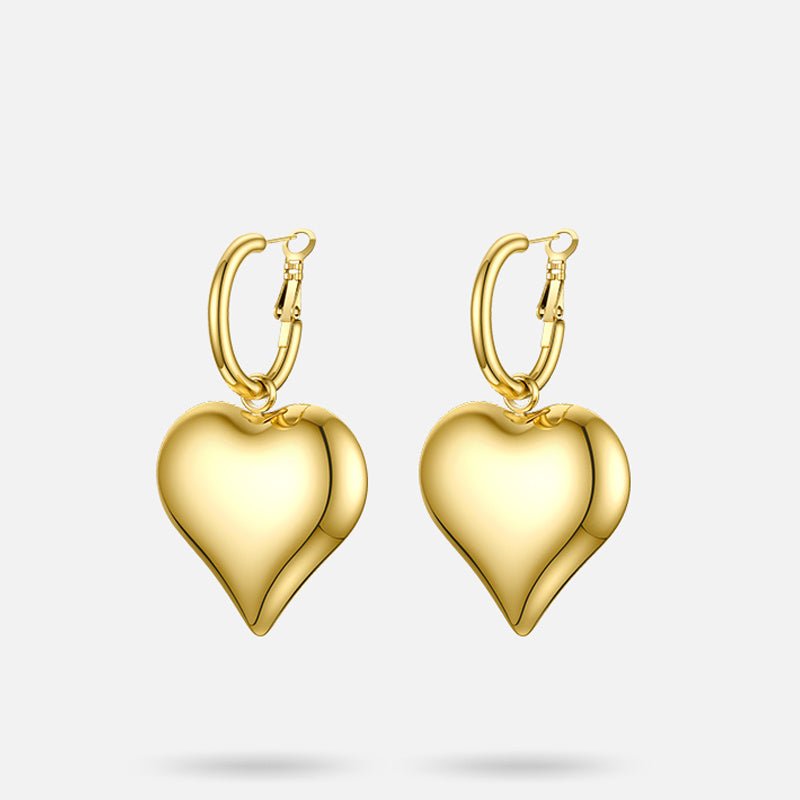 Titanium Earrings Fashionable Heart-Shaped-Jewearrings