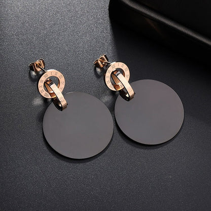 Titanium Earrings Female Rose Gold Earrings-Jewearrings