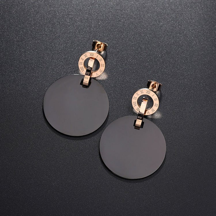 Titanium Earrings Female Rose Gold Earrings-Jewearrings