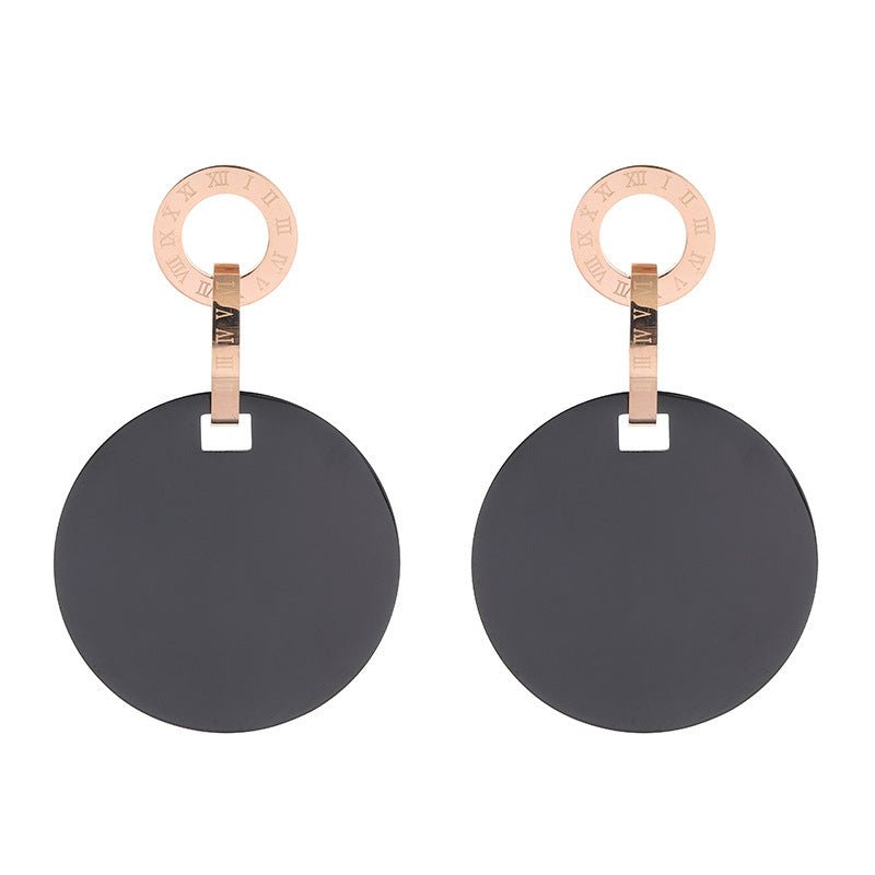 Titanium Earrings Female Rose Gold Earrings-Jewearrings