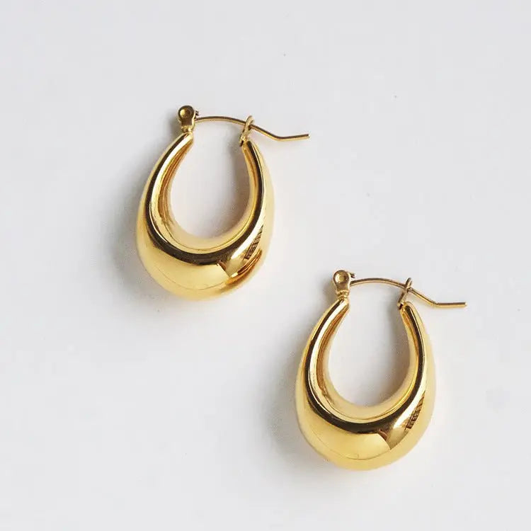 Titanium Earrings Fine Polished U-Shaped-Jewearrings