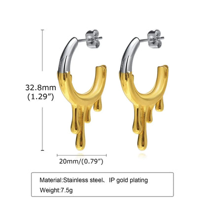 Titanium Earrings Flowing Water Drop Earrings-Jewearrings