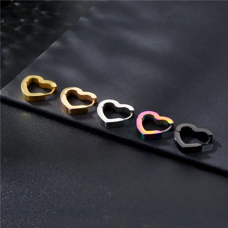 Titanium Earrings Geometric Love Heart-Jewearrings