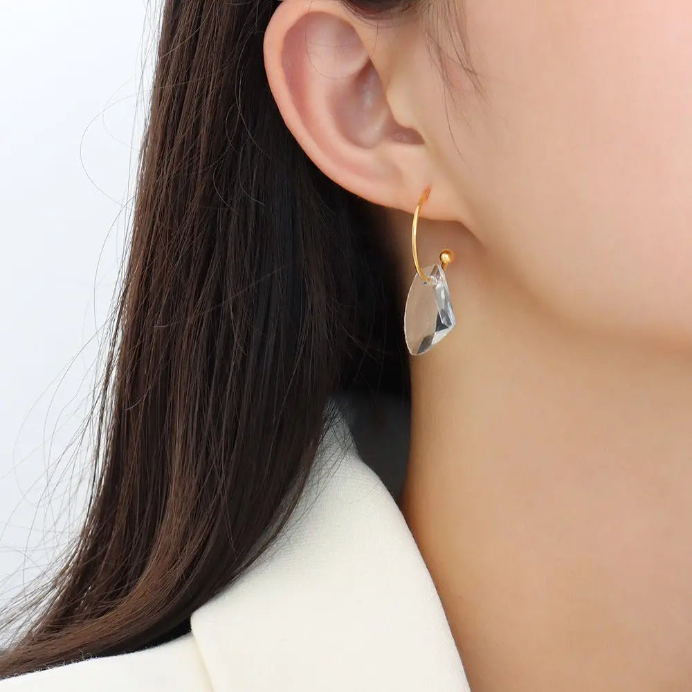 Titanium Earrings: Geometric Shape Wild Earrings-Jewearrings