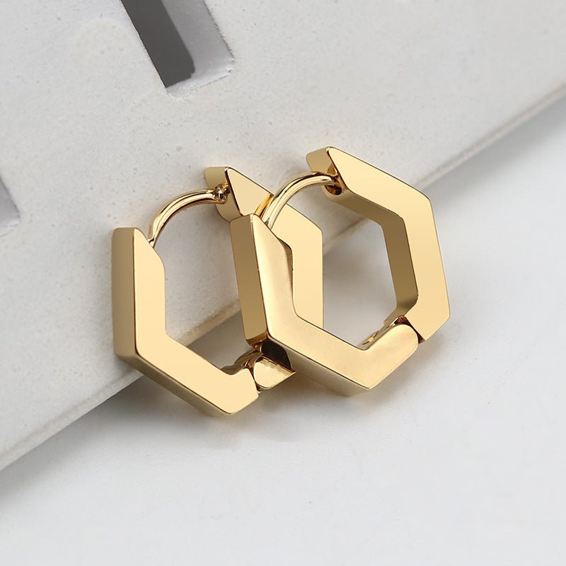 Titanium Earrings Geometric Stud Earrings-Jewearrings