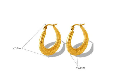 Titanium Earrings Geometric U-shaped Wheat-Jewearrings