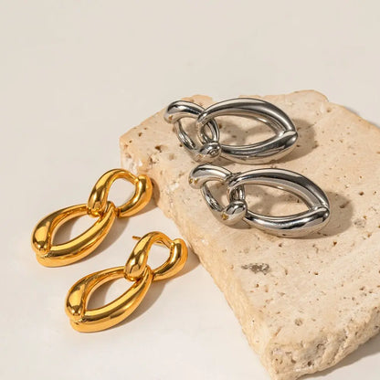 Titanium Earrings Gold-plated Chain-Jewearrings