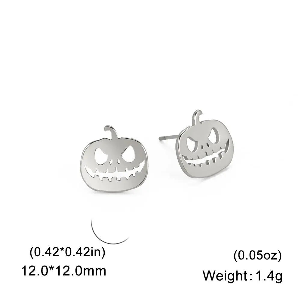 Titanium Earrings Halloween Pumpkin-Jewearrings