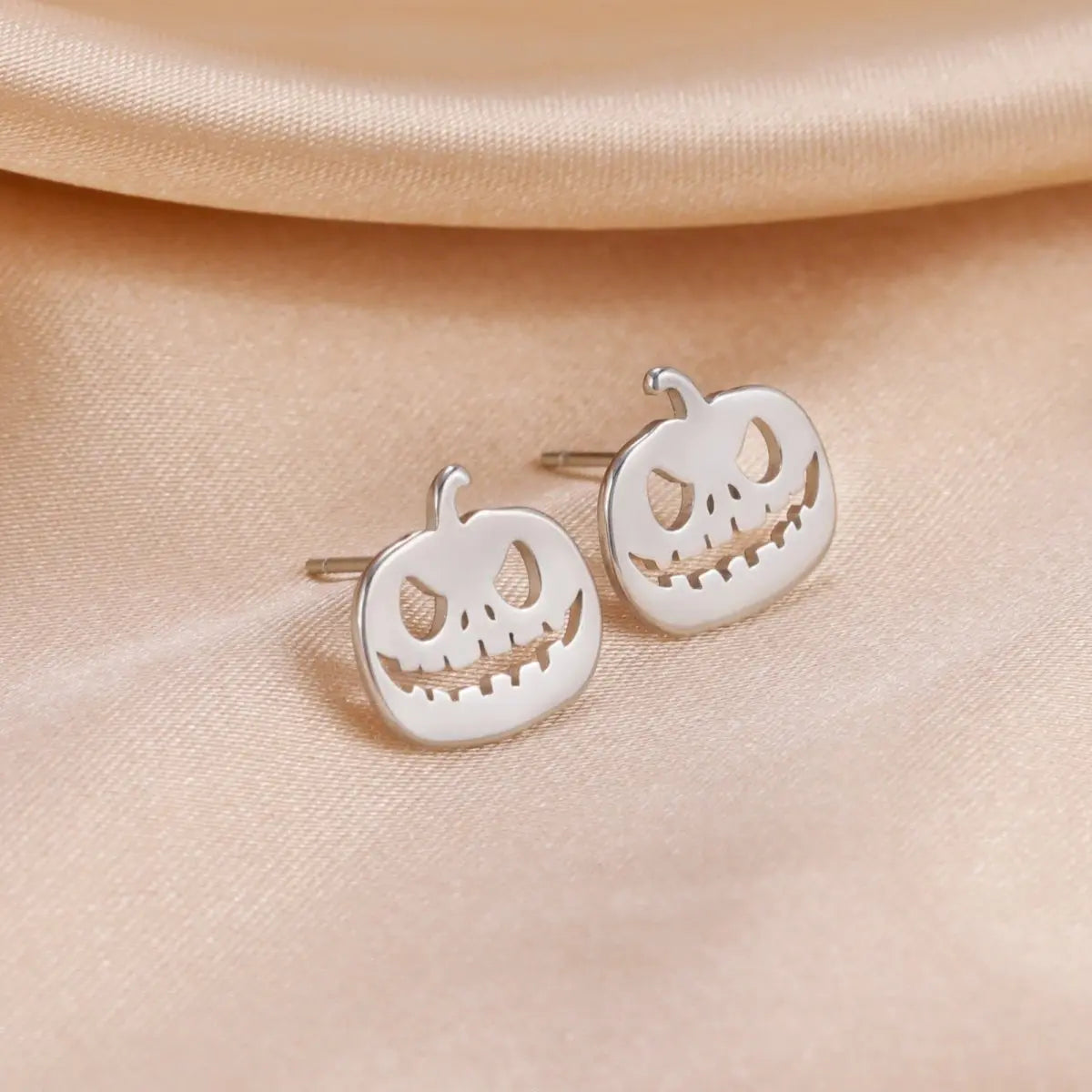 Titanium Earrings Halloween Pumpkin-Jewearrings