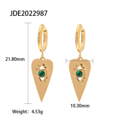 Titanium Earrings Heart Pendant Earrings-Jewearrings