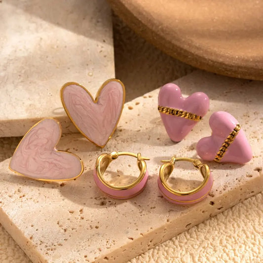 Titanium Earrings Heart-shaped Earrings-Jewearrings