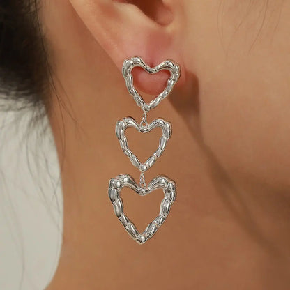 Titanium Earrings High-grade Peach Heart-Jewearrings