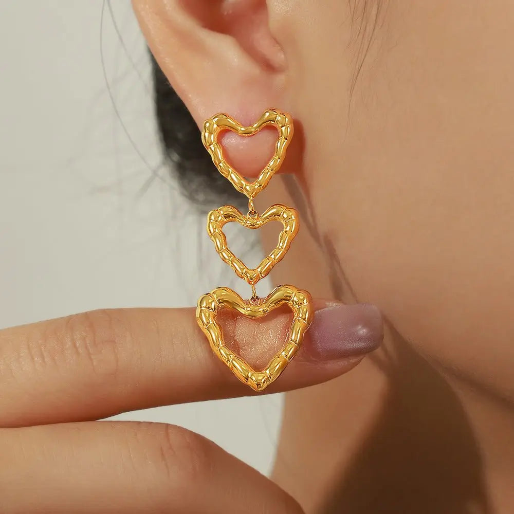 Titanium Earrings High-grade Peach Heart-Jewearrings