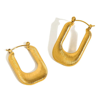 Titanium Earrings Hollow Crescent Earrings-Jewearrings