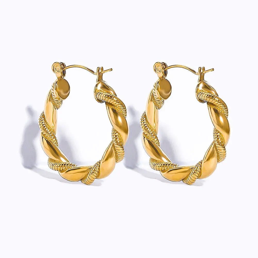 Titanium Earrings Hollow Crescent Earrings-Jewearrings