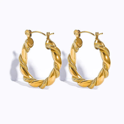 Titanium Earrings Hollow Crescent Earrings-Jewearrings