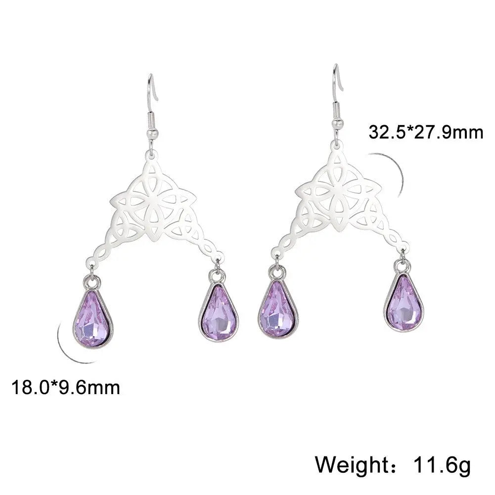 Titanium Earrings Hollow Double Knot-Jewearrings