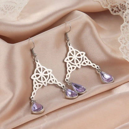 Titanium Earrings Hollow Double Knot-Jewearrings