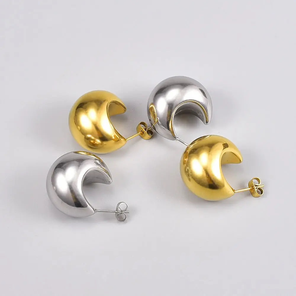 Titanium Earrings Hollow Round-Jewearrings