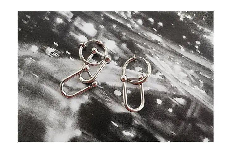 Titanium Earrings Horseshoe Buckle-Jewearrings