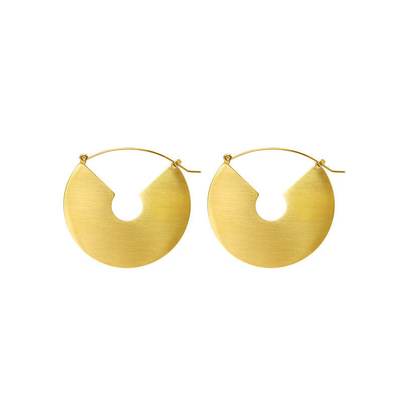 Titanium Earrings Ins Brushed Exaggerated-Jewearrings