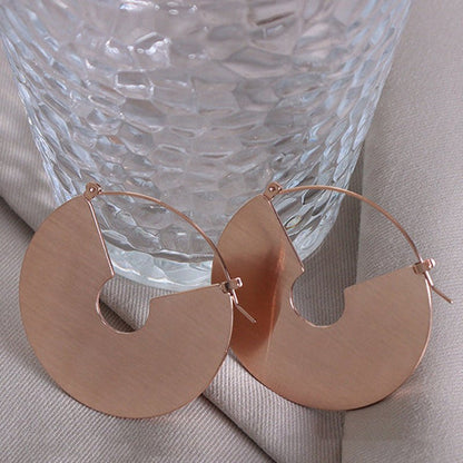 Titanium Earrings Ins Brushed Exaggerated-Jewearrings