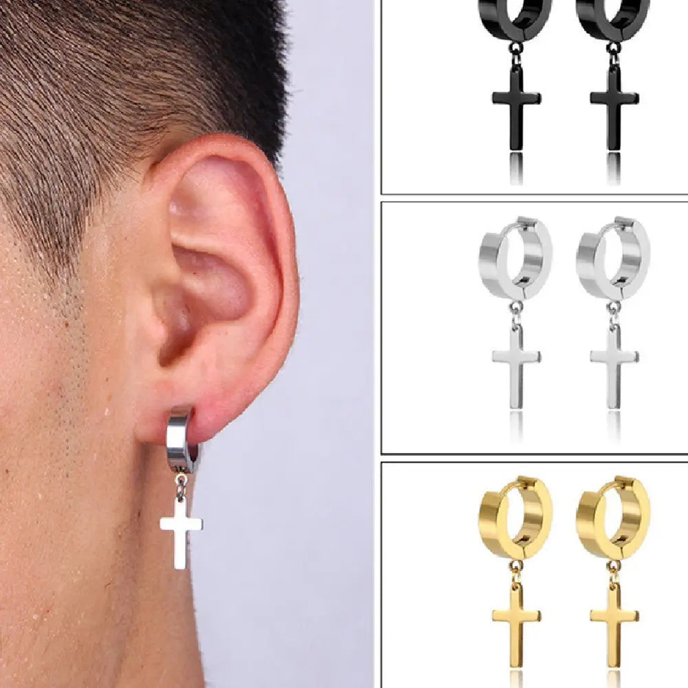 Titanium Earrings Korean Fashion Cross-Jewearrings