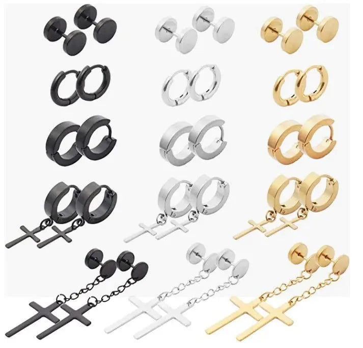 Titanium Earrings Korean Fashion Cross-Jewearrings