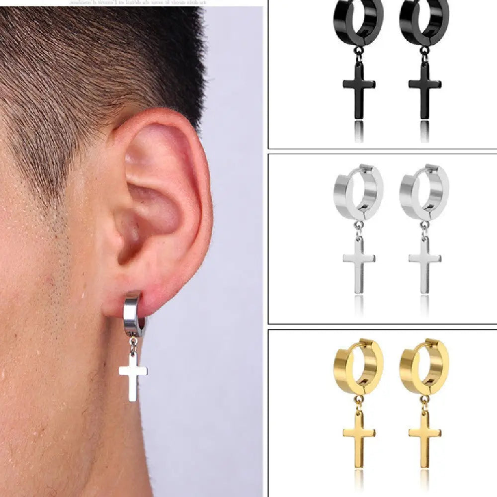 Titanium Earrings Korean Fashion Cross-Jewearrings