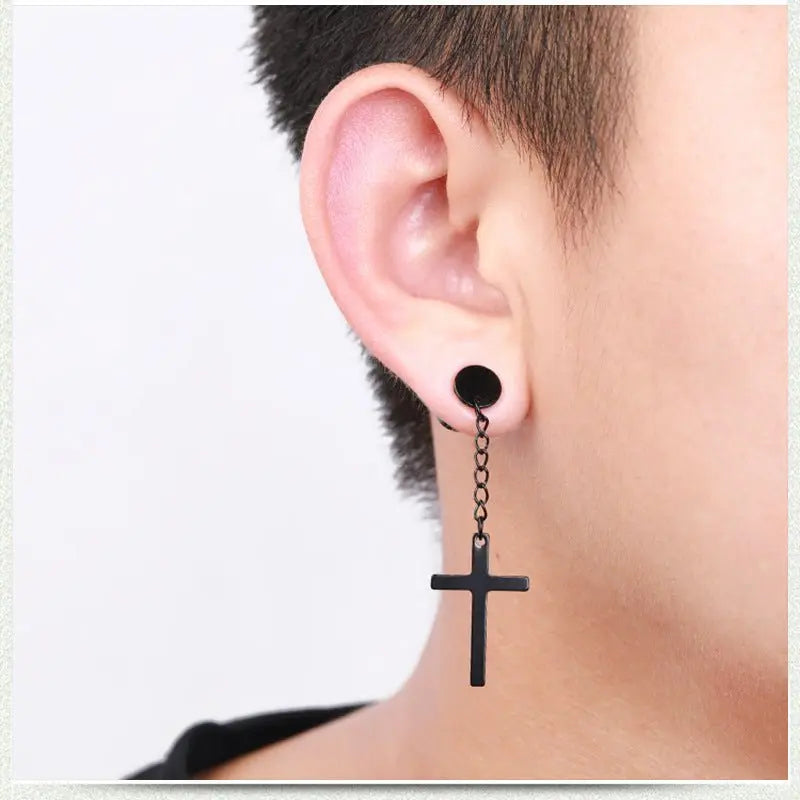 Titanium Earrings Korean Fashion Cross-Jewearrings