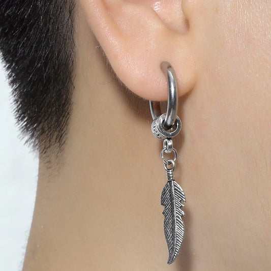 Titanium Earrings Leaf Earrings-Jewearrings