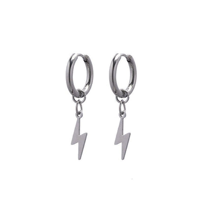 Titanium Earrings Lightning Pendant-Jewearrings