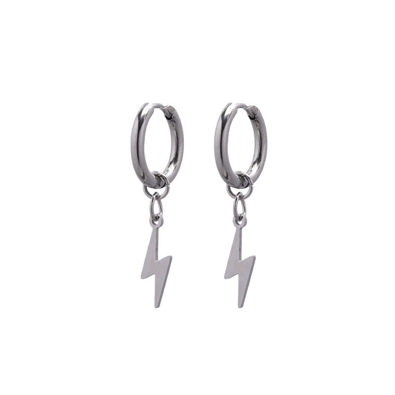 Titanium Earrings Lightning Pendant-Jewearrings