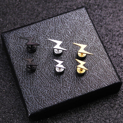 Titanium Earrings Lightning Stud Earrings-Jewearrings