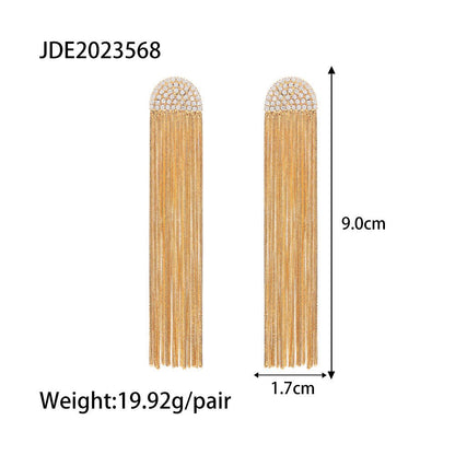 Titanium Earrings Long Tassel Fashion-Jewearrings