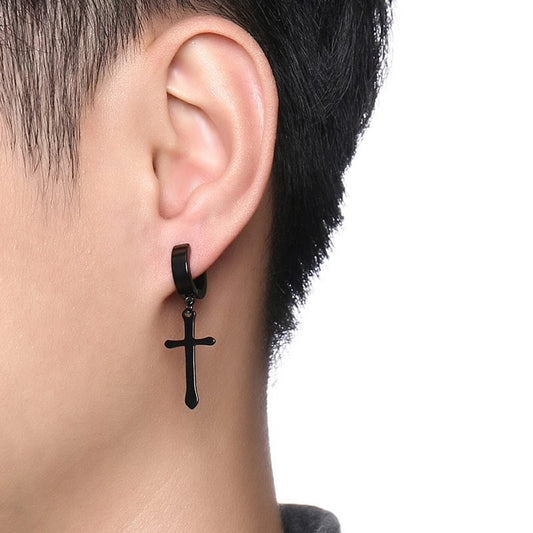 Titanium Earrings Male Pierced-Jewearrings