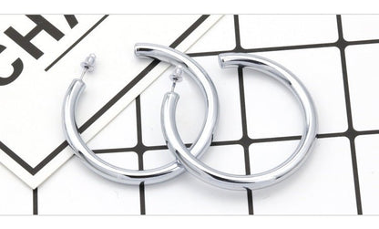 Titanium Earrings Metal Sensitive C Ring Earrings-Jewearrings