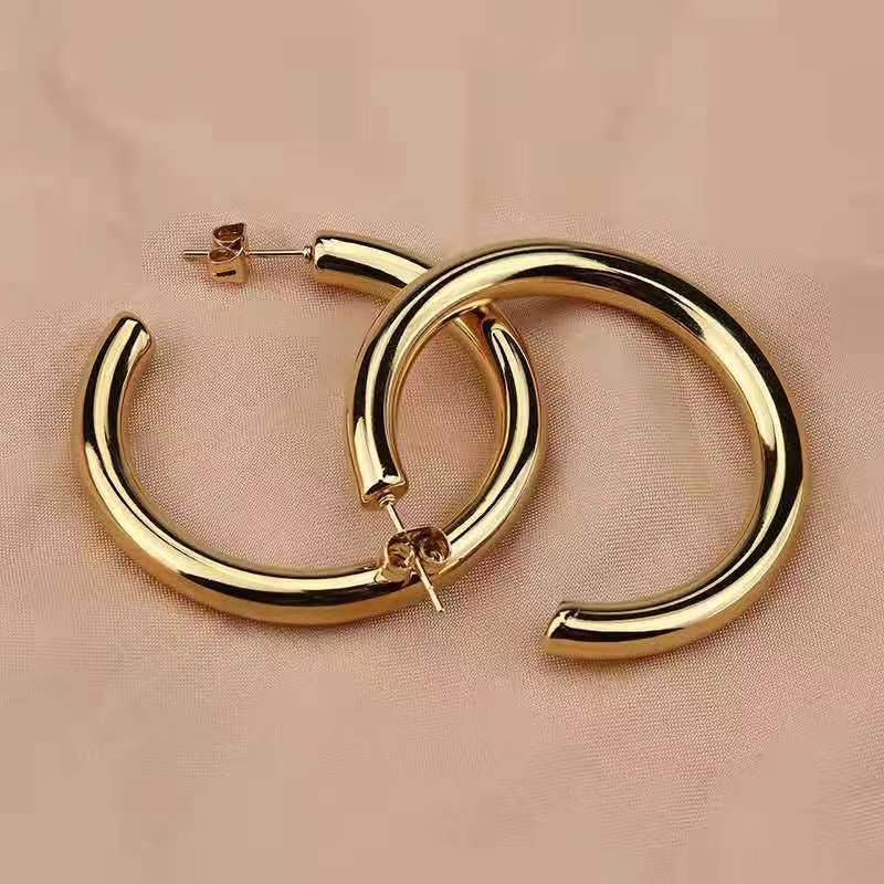 Titanium Earrings Metal Sensitive C Ring Earrings-Jewearrings