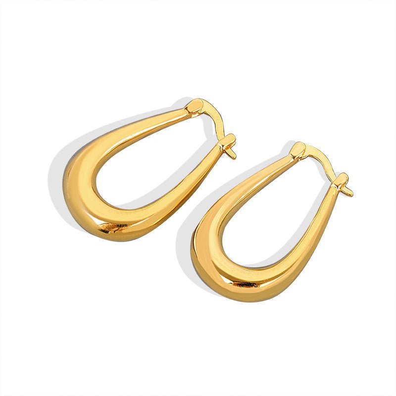 Titanium Earrings Moon Curved Simple Temptation-Jewearrings