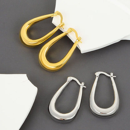 Titanium Earrings Moon Curved Simple Temptation-Jewearrings