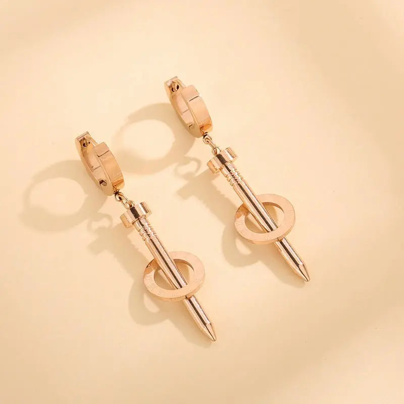 Titanium Earrings New Nail Light Luxury-Jewearrings